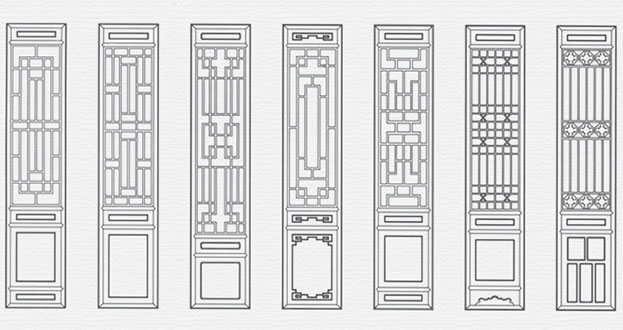 新兴镇常用中式仿古花窗图案隔断设计图